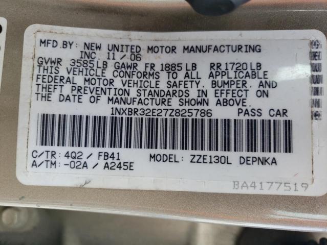 Photo 10 from auction – 2007 TOYOTA COROLLA CE with VIN 1NXBR32E27Z825786