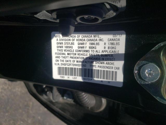 Photo 10 from auction – 2017 HONDA CIVIC EX with VIN 2HGFC2F72HH531260