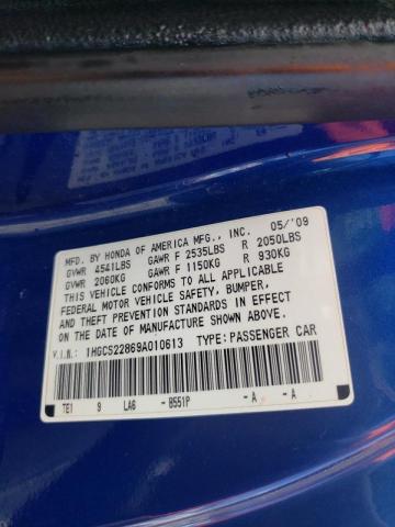 Photo 10 from auction – 2009 HONDA ACCORD EXL with VIN 1HGCS22869A010613