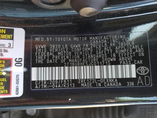 Photo 10 from auction – 2018 TOYOTA COROLLA L with VIN 2T1BURHE5JC011715