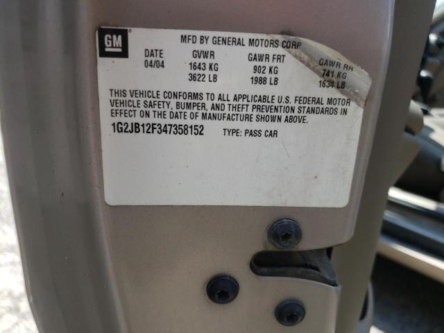 Photo 10 from auction – 2004 PONTIAC SUNFIRE with VIN 1G2JB12F347358152