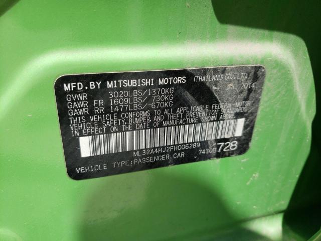 Photo 10 from auction – 2015 MITSUBISHI MIRAGE ES with VIN ML32A4HJ2FH006289