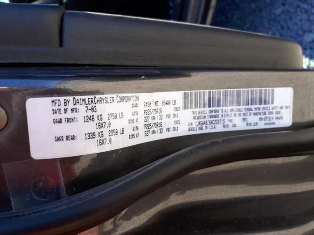 Photo 10 from auction – 2004 JEEP GRAND CHER with VIN 1J4GW48S64C226715