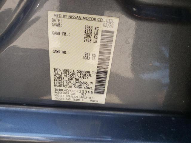 Photo 10 from auction – 2020 NISSAN ALTIMA SR with VIN 1N4BL4CVXLC235366