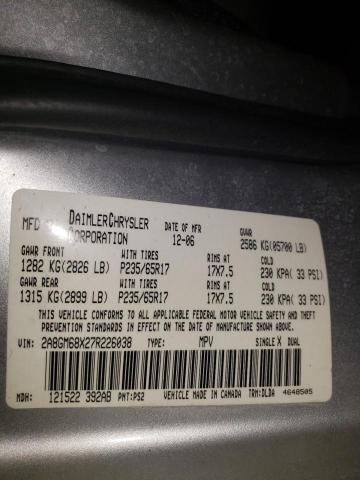 Photo 10 from auction – 2007 CHRYSLER PACIFICA T with VIN 2A8GM68X27R226038
