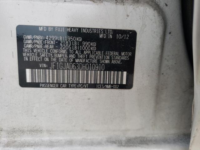Photo 10 from auction – 2013 SUBARU IMPREZA PR with VIN JF1GJAD63DH010910