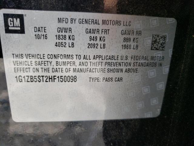 Photo 10 from auction – 2017 CHEVROLET MALIBU LS with VIN 1G1ZB5ST2HF150098