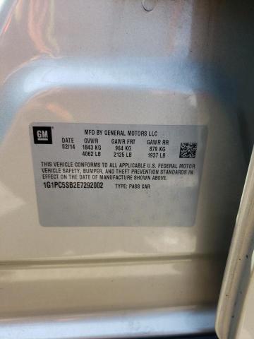 Photo 10 from auction – 2014 CHEVROLET CRUZE LT with VIN 1G1PC5SB2E7292002
