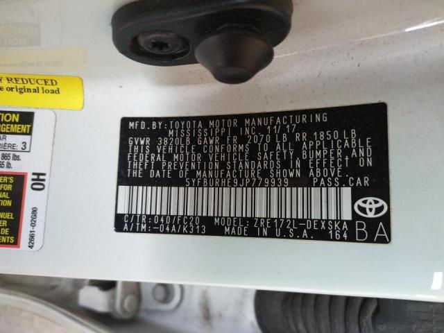 Photo 10 from auction – 2018 TOYOTA COROLLA L with VIN 5YFBURHE9JP779939