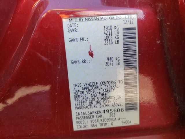 Photo 10 from auction – 2013 NISSAN ALTIMA 2.5 with VIN 1N4AL3APXDN495606