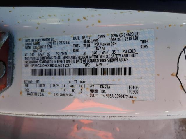 Photo 10 from auction – 2013 FORD ESCAPE SEL with VIN 1FMCU0HX9DUA81237