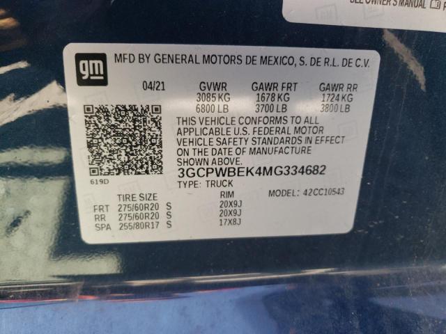 Photo 10 from auction – 2021 CHEVROLET SILVERADO with VIN 3GCPWBEK4MG334682