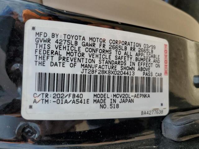 Photo 10 from auction – 1999 TOYOTA CAMRY LE with VIN JT2BF28K8X0204413
