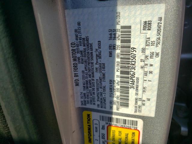 Photo 10 from auction – 2014 FORD FUSION S with VIN 3FA6P0G73ER350759