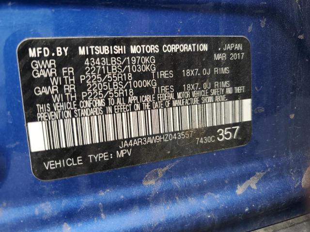 Photo 10 from auction – 2017 MITSUBISHI OUTLANDER with VIN JA4AR3AW9HZ043557