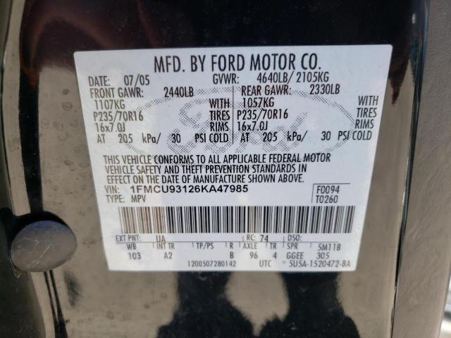 Photo 10 from auction – 2006 FORD ESCAPE XLT with VIN 1FMCU93126KA47985