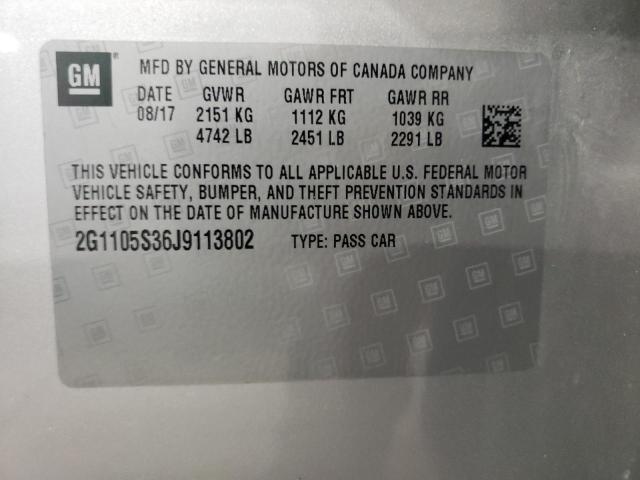 Photo 10 from auction – 2018 CHEVROLET IMPALA LT with VIN 2G1105S36J9113802