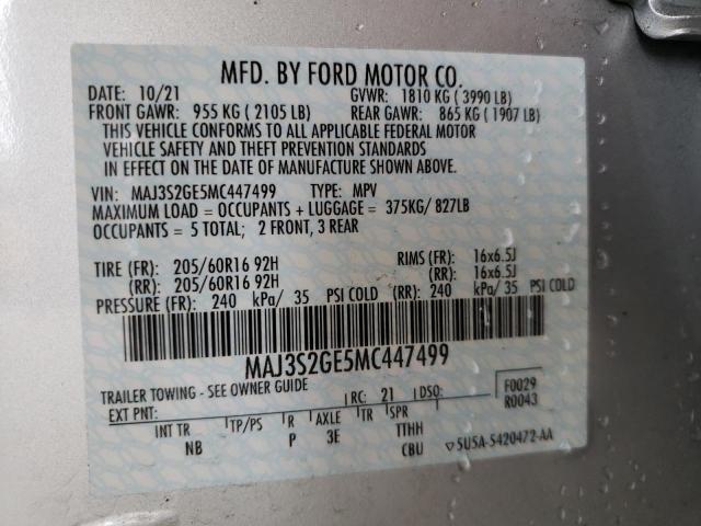 Photo 10 from auction – 2021 FORD ECOSPORT S with VIN MAJ3S2GE5MC447499