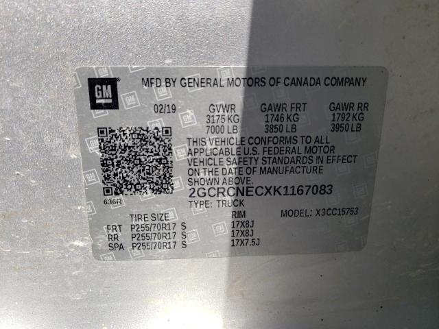 Photo 10 from auction – 2019 CHEVROLET SILVERADO with VIN 2GCRCNECXK1167083