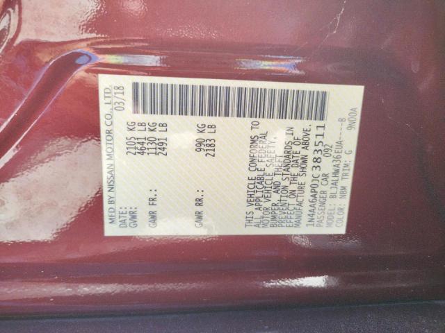 Photo 10 from auction – 2018 NISSAN MAXIMA 3.5 with VIN 1N4AA6AP0JC383511