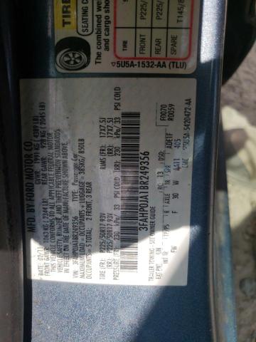 Photo 10 from auction – 2011 FORD FUSION with VIN 3FAHP0JA1BR249356