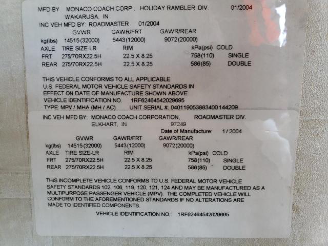 Photo 10 from auction – 2004 ROADMASTER RAIL MTRHM with VIN 1RF62464542029695