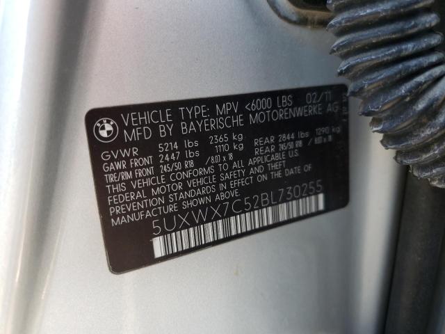 Photo 10 from auction – 2011 BMW X3 XDRIVE3 with VIN 5UXWX7C52BL730255