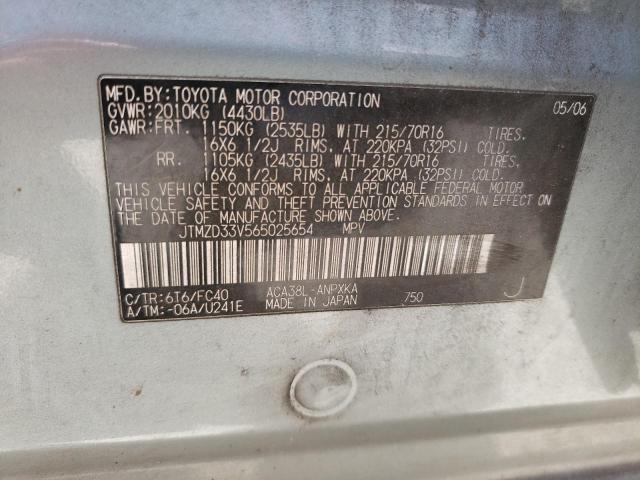 Photo 10 from auction – 2006 TOYOTA RAV4 with VIN JTMZD33V565025654