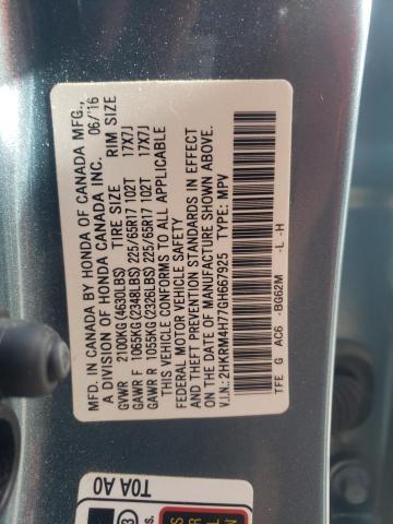 Photo 10 from auction – 2016 HONDA CR-V EXL with VIN 2HKRM4H77GH667925