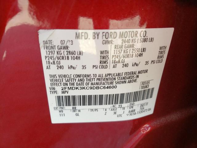 Photo 10 from auction – 2013 FORD EDGE LIMIT with VIN 2FMDK3KC9DBC64600