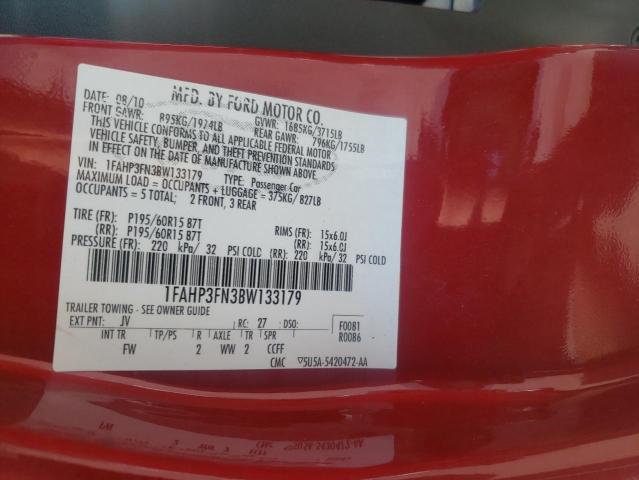 Photo 10 from auction – 2011 FORD FOCUS SE with VIN 1FAHP3FN3BW133179