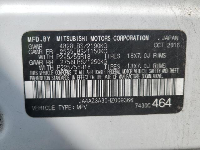 Photo 10 from auction – 2017 MITSUBISHI OUTLANDER with VIN JA4AZ3A30HZ009366