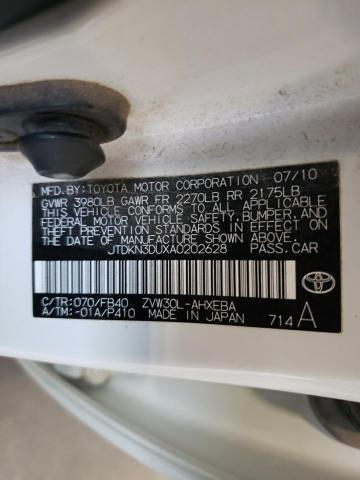 Photo 10 from auction – 2010 TOYOTA PRIUS with VIN JTDKN3DUXA0202628