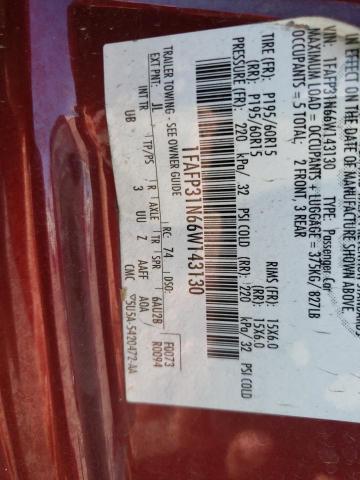 Photo 10 from auction – 2006 FORD FOCUS with VIN 1FAFP31N66W143130
