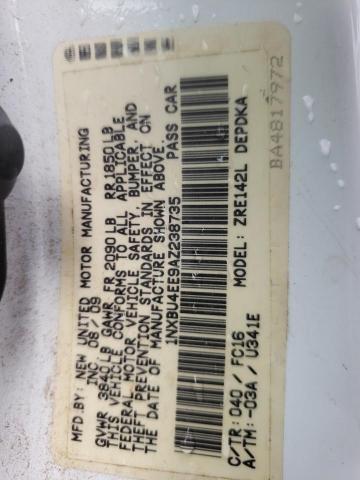 Photo 10 from auction – 2010 TOYOTA COROLLA BA with VIN 1NXBU4EE9AZ238735
