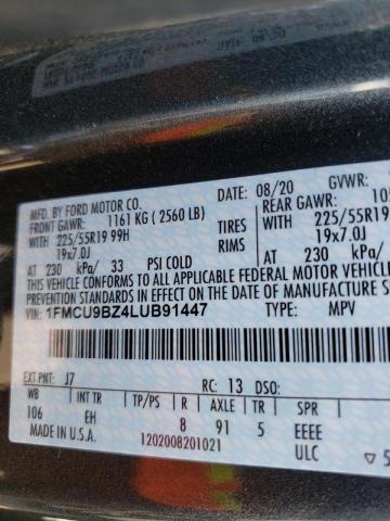 Photo 10 from auction – 2020 FORD ESCAPE SE with VIN 1FMCU9BZ4LUB91447