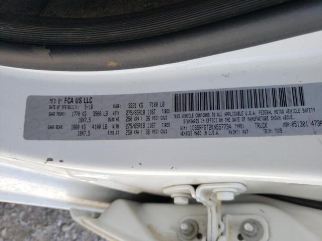 Photo 10 from auction – 2019 RAM 1500 TRADE with VIN 1C6SRFGT2KN557734