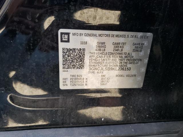 Photo 10 from auction – 2019 CHEVROLET TRAX 1LT with VIN 3GNCJLSB9KL236153