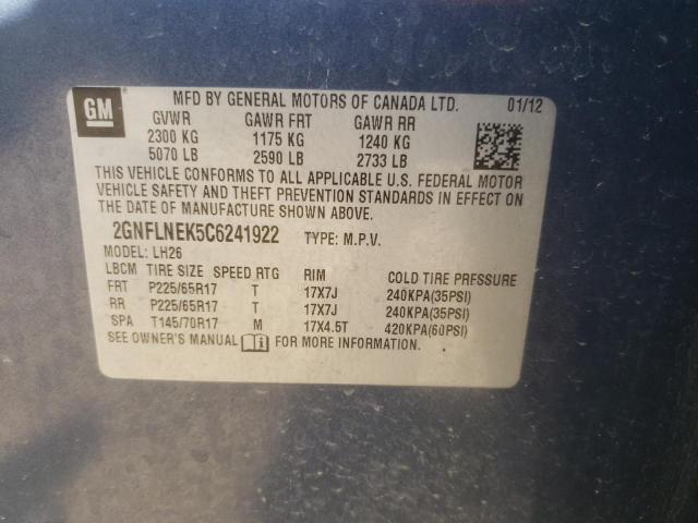 Photo 10 from auction – 2012 CHEVROLET EQUINOX LT with VIN 2GNFLNEK5C6241922