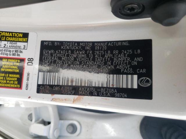 Photo 10 from auction – 2021 LEXUS ES 350 with VIN 58AD11D1XMU001490