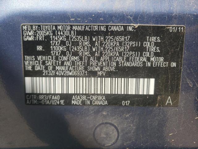Photo 10 from auction – 2011 TOYOTA RAV4 with VIN 2T3ZF4DV2BW069371