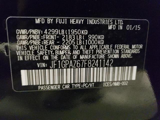 Photo 10 from auction – 2015 SUBARU IMPREZA SP with VIN JF1GPAZ67F8241142