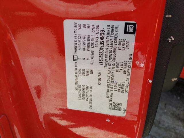 Photo 10 from auction – 2012 CHEVROLET SILVERADO with VIN 1GCRKSE74CZ328217