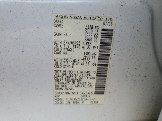 Photo 10 from auction – 2016 NISSAN MURANO S with VIN 5N1AZ2MG1GN156389
