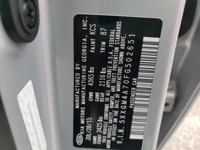 Photo 10 from auction – 2015 KIA OPTIMA LX with VIN 5XXGM4A70FG502651