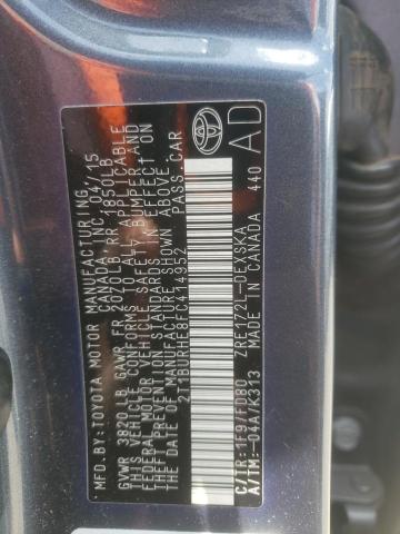 Photo 10 from auction – 2015 TOYOTA COROLLA L with VIN 2T1BURHE8FC414952