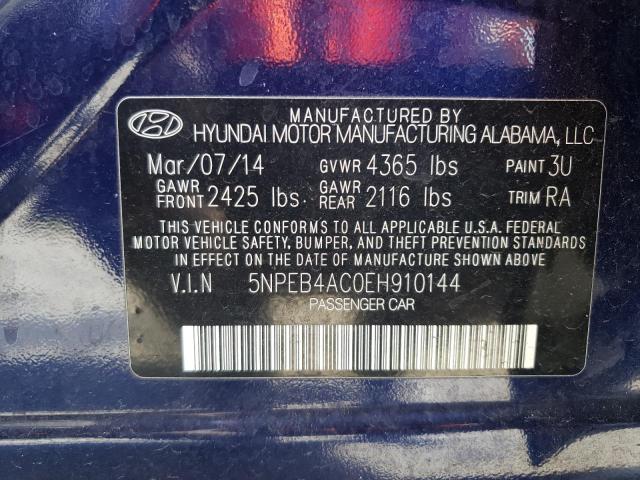 Photo 10 from auction – 2014 HYUNDAI SONATA GLS with VIN 5NPEB4AC0EH910144