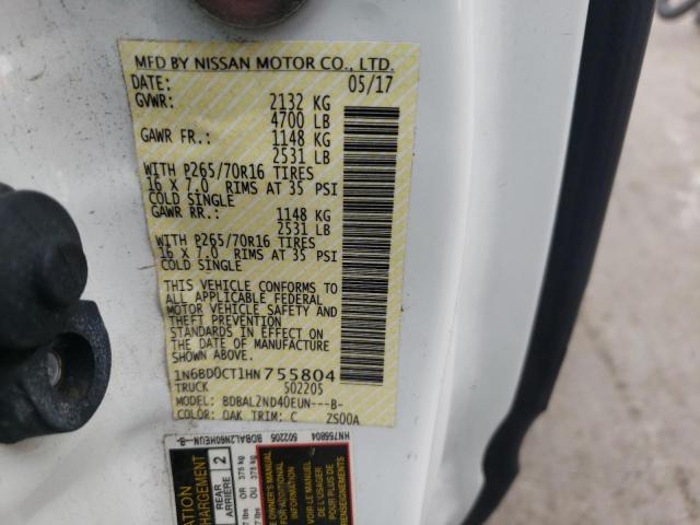 Photo 10 from auction – 2017 NISSAN FRONTIER S with VIN 1N6BD0CT1HN755804