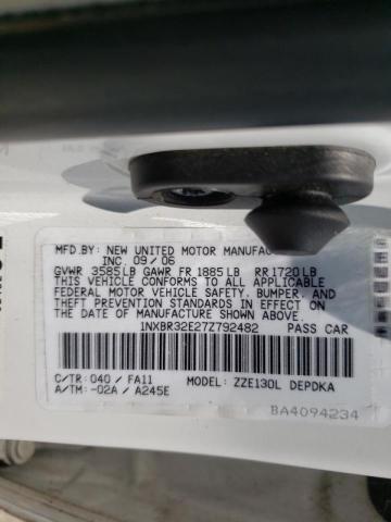 Photo 10 from auction – 2007 TOYOTA COROLLA CE with VIN 1NXBR32E27Z792482