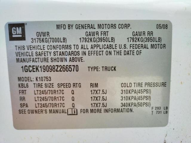 Photo 10 from auction – 2008 CHEVROLET SILVERADO with VIN 1GCEK19098Z266570